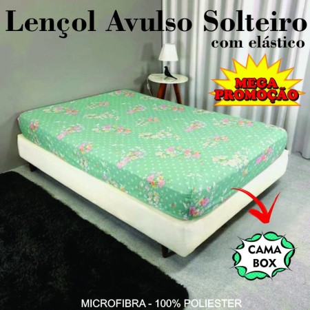 LENÇOL AVULSO MICROFIBRA SOLTEIRO BOX ESTAMPADO